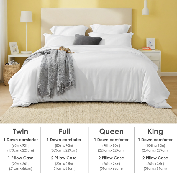 白色粉色超大码被套，包含一只被套两只枕套，聚酯纤维透气优质高品质被套套装，温馨男生女生卧室酒店通用，圣诞节礼物-5