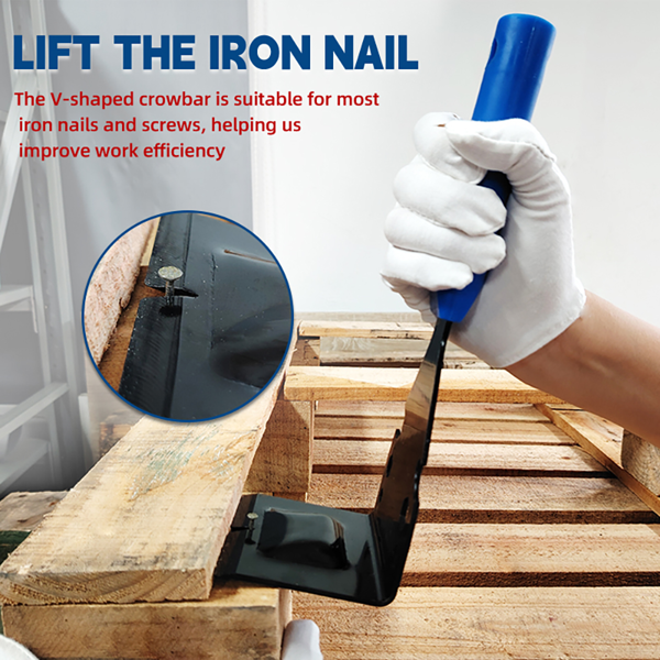 4 件多功能装饰拉拔工具，用于踢脚板、瓷砖和木材拆卸 -蓝色手柄，带双向箭头、拉钉撬棒和模具拆卸工具，用于壁板和地板、地板安装|手动撬棒|耐用金属轴，适用于DIY和专业用途无需电源-1