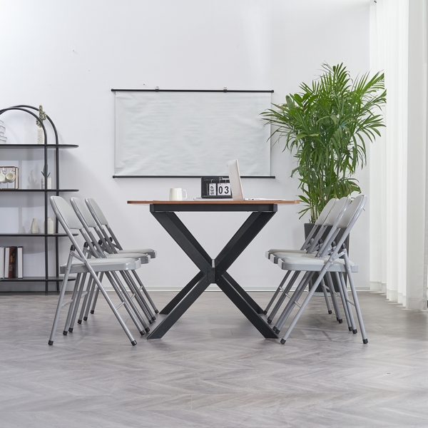 【同款编码：31709558】6pcs PVC 钢管 灰色 软包折叠椅 40*45*78cm-50