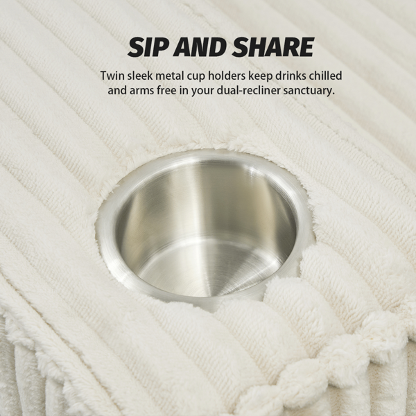 深座灯芯绒扶手椅，配拉丝不锈钢杯架与装饰靠枕，打造客厅温馨点缀椅-6