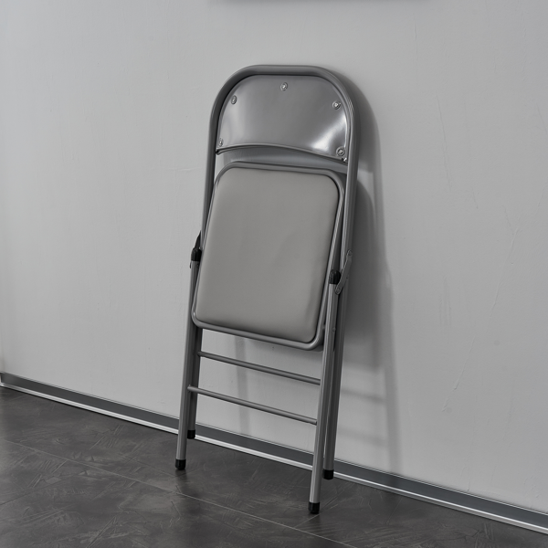 【同款编码：31709558】6pcs PVC 钢管 灰色 软包折叠椅 40*45*78cm-51