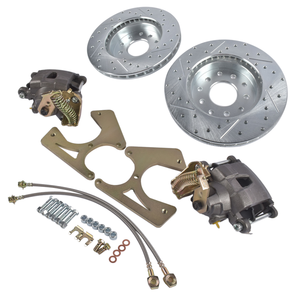 刹车盘套装 Rear Disc Brake Kit w/ E-Brake Fit for GM 10 & 12 Bolt Bolt-On Buick Skylark Chevy Chevelle Nova/Chevy II El Camino Olds 442 Cutlass Pontiac GTO LeMans Tempest 91031924-5