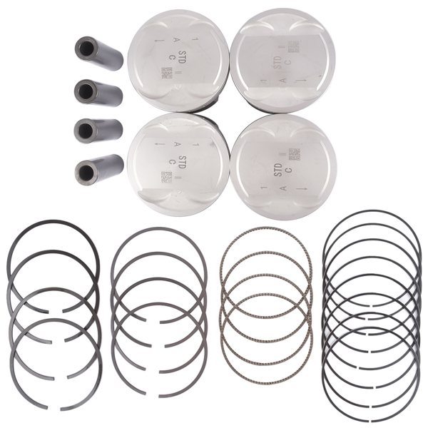 活塞套装 Engine Piston & Ring Set For Hyundai Sonata Tucson Kia Santa Fe Kia Optima Sportage G4KD 2.0L L4 GAS DOHC 2005-2012 234102G000, 230402G200-3