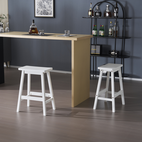 【同款编码：38873429】2pcs 松木 吧椅凳 枕型 座板凹进 白色-16