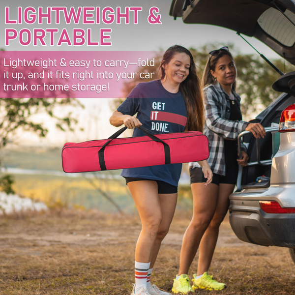 3-4人 芭比粉 手搭便携 露营帐篷 银胶布 玻璃纤维杆 200*200*135cm-8