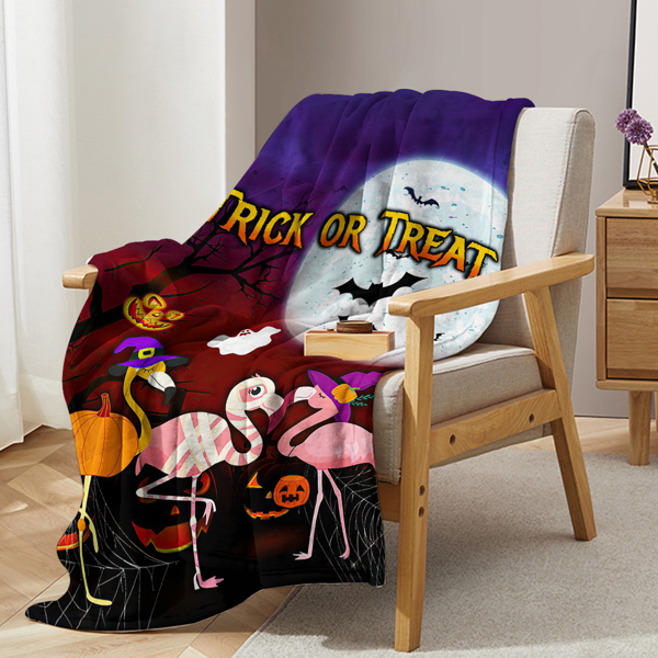 自产法莱绒毛毯 万圣火烈鸟 150X200cm （temu仅可自提）-8