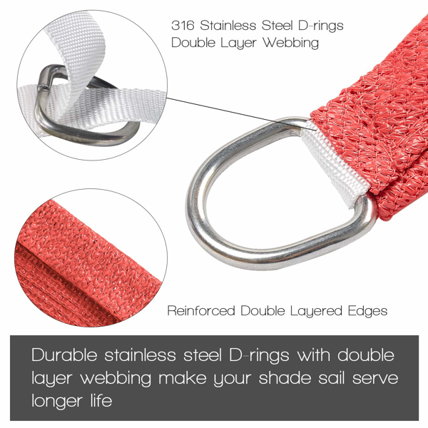12'X16' 大红色HDPE遮阳帆-3