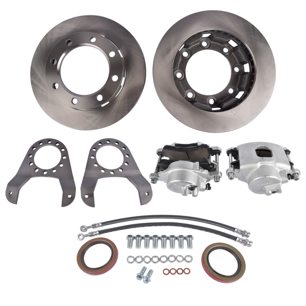 刹车盘套装 Fits for GM 14 Bolt Complete Disc Brake Conversion Kit 10.5 SRW Full Float Disk Brakes-7