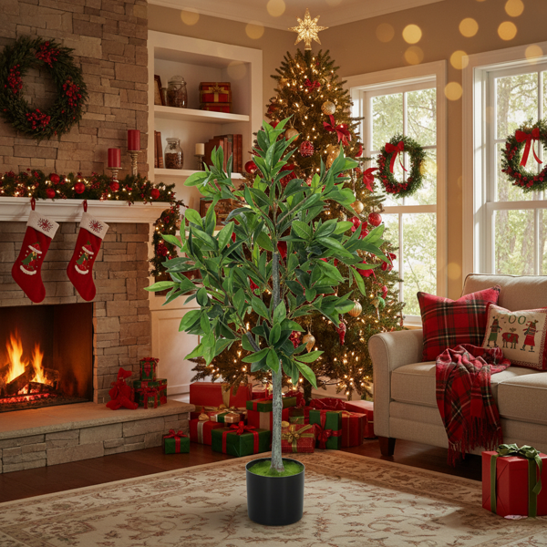 人造树圣诞节盆栽假植物天然绿树度假客厅办公室家居装饰FBA发货-6