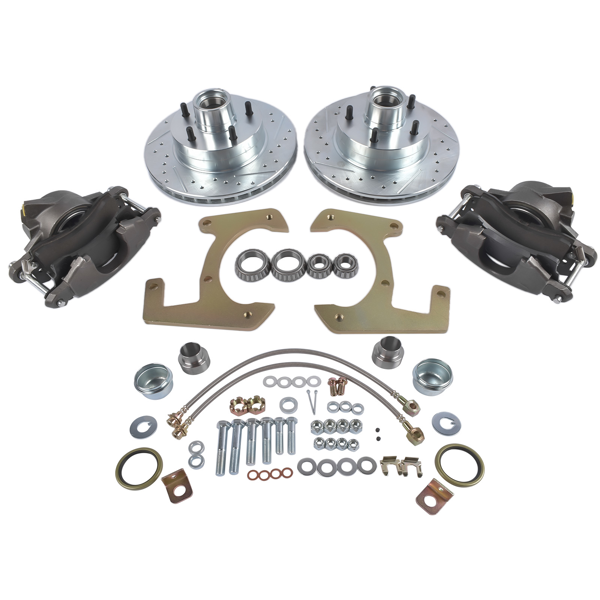 刹车盘套装 Disc Brake Kit Fit for Chevrolet GMC 3100 Base Half-Ton Pickup Truck Drilled/Slotted-1