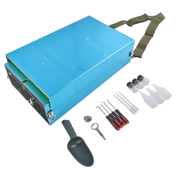 20件铝槽套装 20x Portable Aluminum Alloy Mining Equipment+Magnifying Glass Tweezers & Shovel-1