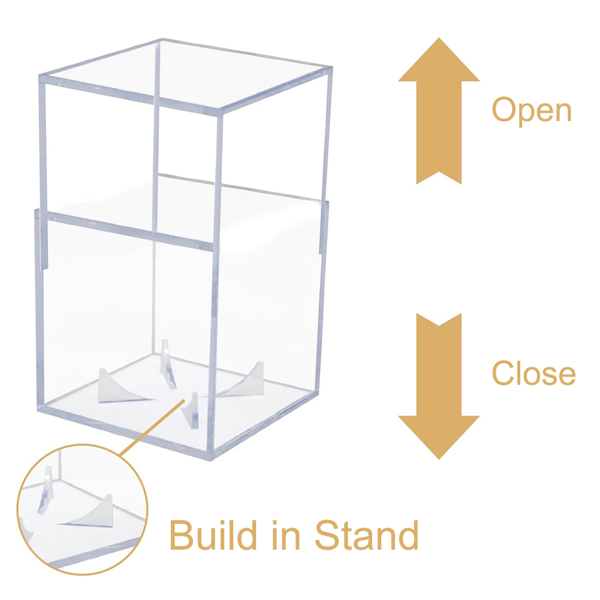 亚克力高档80*80*80透明棒球展示盒黑底座【透明+黑底托】1个-4