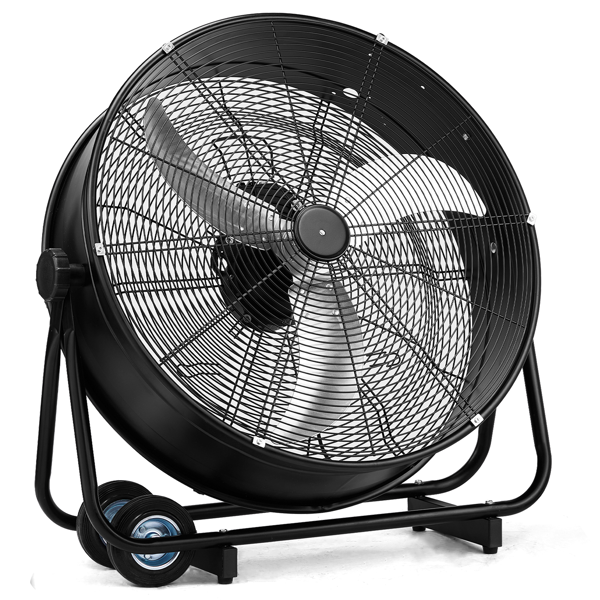 美规 MLD-30 电风扇 110V 230W 30inch  三叶 外侧双轮 单侧支撑  钢铁  筒扇 黑色  铜电机 3档  角度可调  空气循环流通-3
