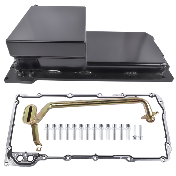 油底壳 Rear Sump Oil Pan Kit Black Fit for Chevrolet Small Block V8 GEN. III/IV (LS Based) GM LS LS1 LS2 LS3 LS6 Engines 7 Quarts 81004-R-8