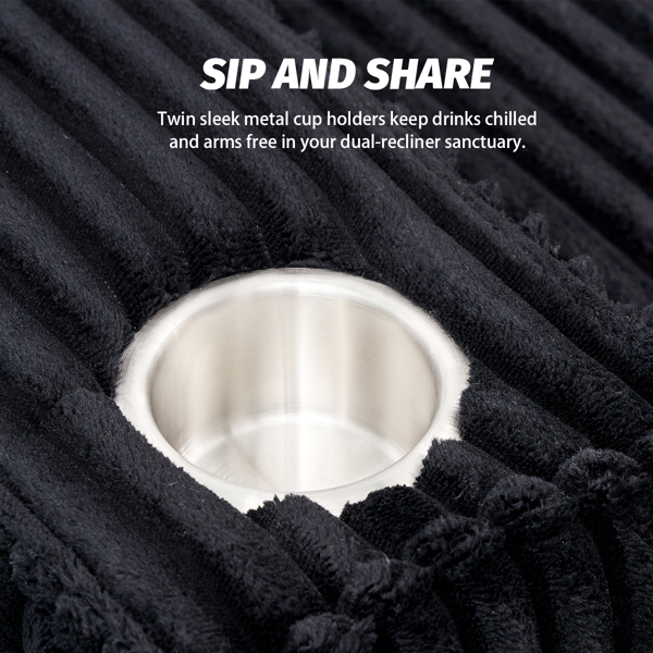 深座灯芯绒扶手椅，配拉丝不锈钢杯架与装饰靠枕，打造客厅温馨点缀椅-5