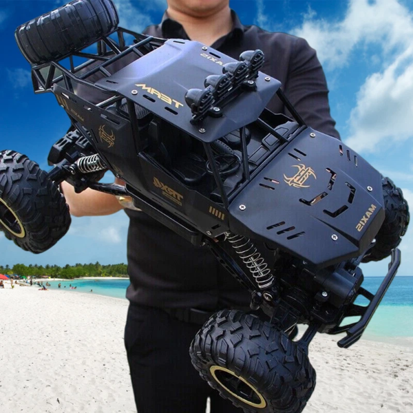 3节电池1:12岩石履带式可充电越野车四轮驱动，金属外壳LED大灯遥控越野车，物流由UPS/USPS/UNI随机发送-1