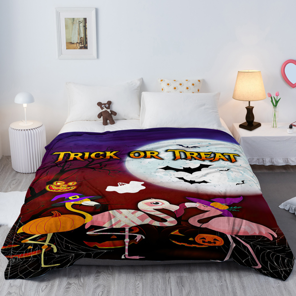 自产法莱绒毛毯 万圣火烈鸟 150X200cm （temu仅可自提）-7