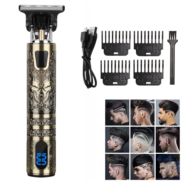 小液晶显示屏专业男士无绳理发器胡子修剪器理发器套装大魔王图案-2