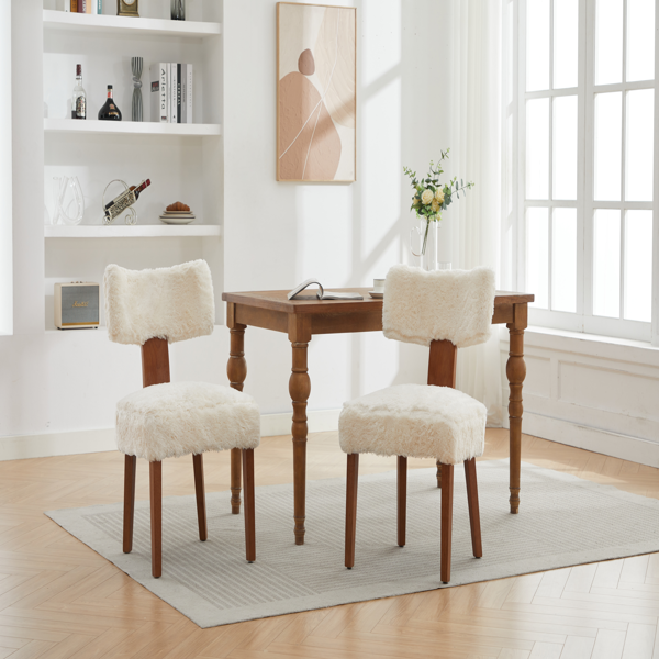 064-两把装毛绒面料现代无扶手弧形餐椅-14