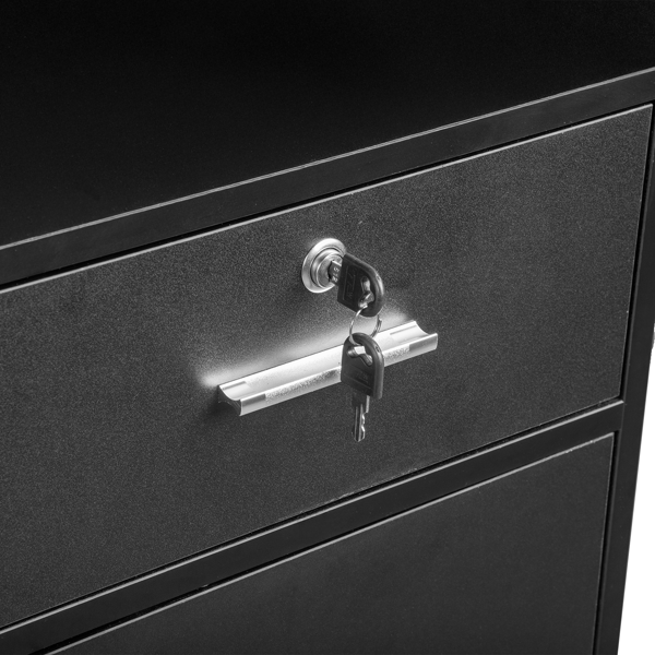 15厘E0刨花板麻面 转角三层1门一抽 沙龙柜 黑色-10