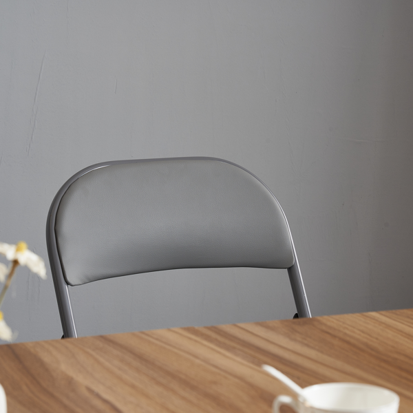 【同款编码：31709558】6pcs PVC 钢管 灰色 软包折叠椅 40*45*78cm-45