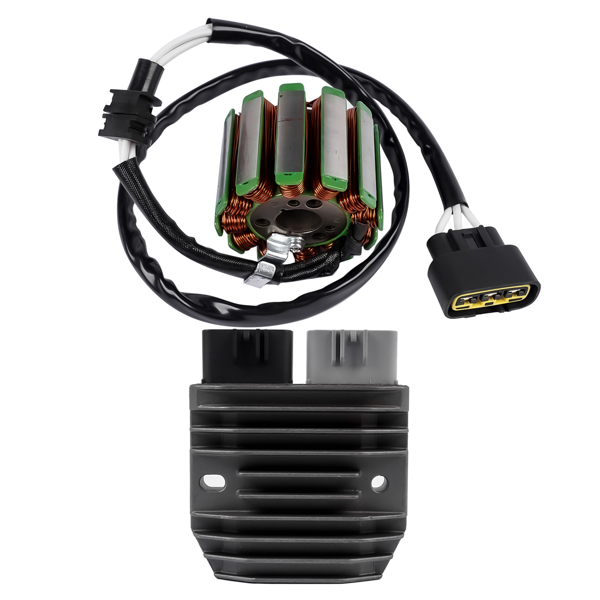 定子线圈和稳压整流器 Stator and Regulator Rectifier Fits for Yamaha YZF R1 2004-2008 YZ1 2006-2014 FZS1 FZ8 2D1-81410-10-00 1D7-81960-01-00-4