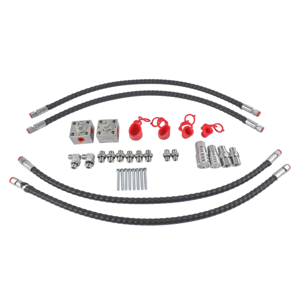 连接软管套件 2 Three Way Diverter Valves Fit for 1-2 Ton Mini Excavator w/ Quick Connects Alloy-4