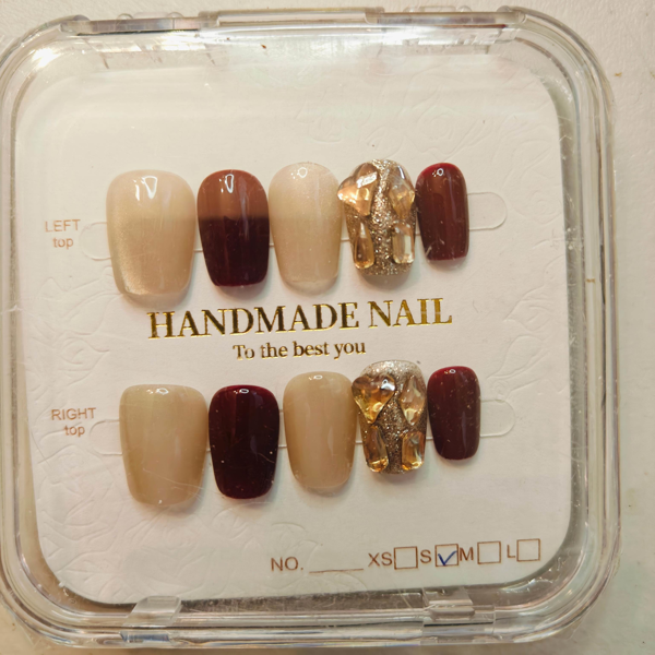 10片装高端法式纯正性感手工假指甲（Tiktok/Temu仅支持自提）-1