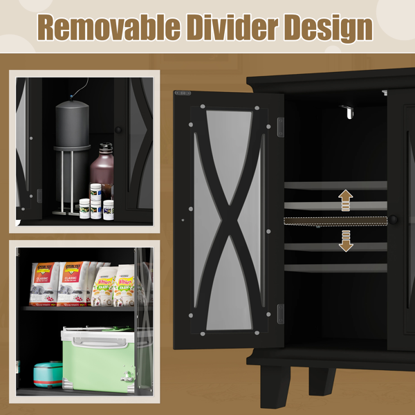 20加仑鱼缸架，带电源插座（4个交流电插座，2个USB插座），农舍风格装饰水族箱架家具，带可调节层板，10-20加仑爬行动物/龟缸架，带柜式储物空间，黑色-3