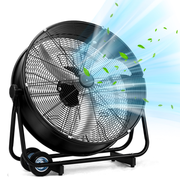 美规 MLD-30 电风扇 110V 230W 30inch  三叶 外侧双轮 单侧支撑  钢铁  筒扇 黑色  铜电机 3档  角度可调  空气循环流通