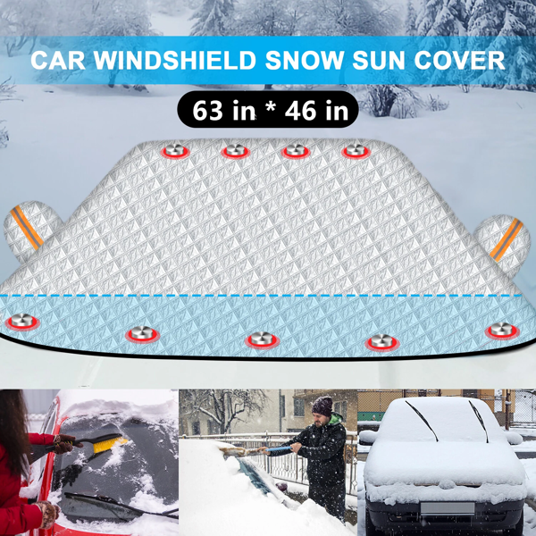 磁性汽车挡风玻璃挡风玻璃霜冰雪车窗后视镜保护罩-9