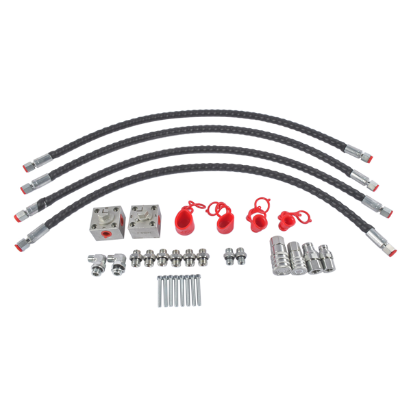 连接软管套件 2 Three Way Diverter Valves Fit for 1-2 Ton Mini Excavator w/ Quick Connects Alloy-1