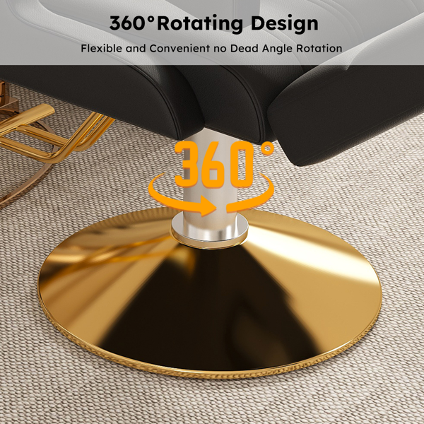 专业液压理发椅 - 360°旋转，高度可调，不锈钢扶手和可调节靠背，适用于沙龙和理发店-9