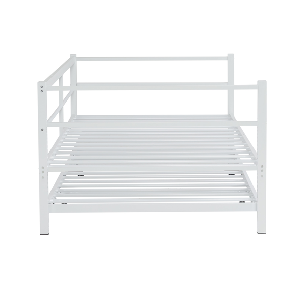 白色 twin 带推拉床 带把手 沙发床 铁床-3