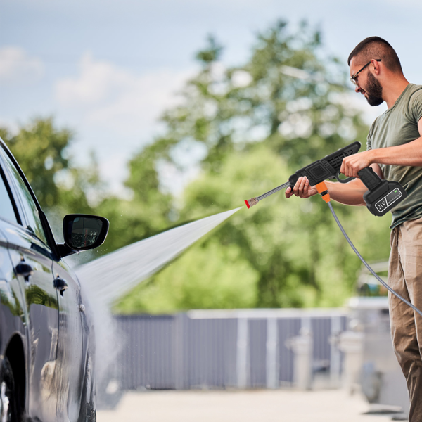 （自提可发加拿大,TK,temu建议下自提单）-无线高压清洗机 400PSI，300W便携式高压清洗机，配备2个喷嘴及泡沫瓶，1200mAh可充电电池，适用于汽车、自行车、露台、窗户及围栏清洁-12