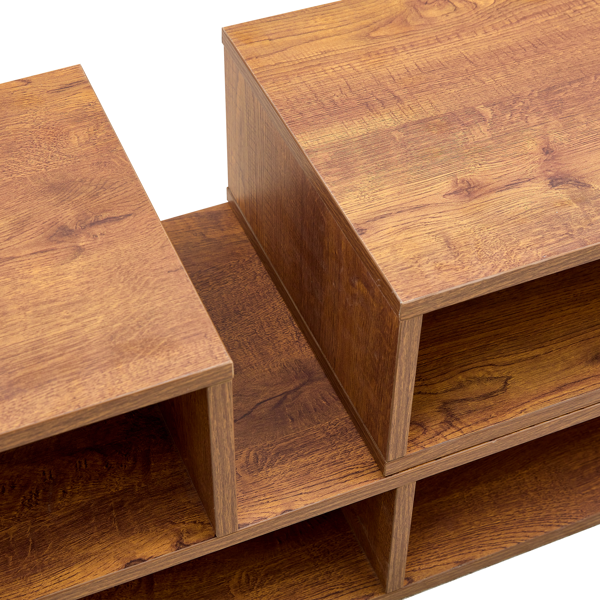 2 件套立方体电视柜，自由组合游戏娱乐中心媒体柜，开放式储物书架，适用于客厅，2 层书架 L 型电视柜，尺寸为 47.2*12*13.4。-9