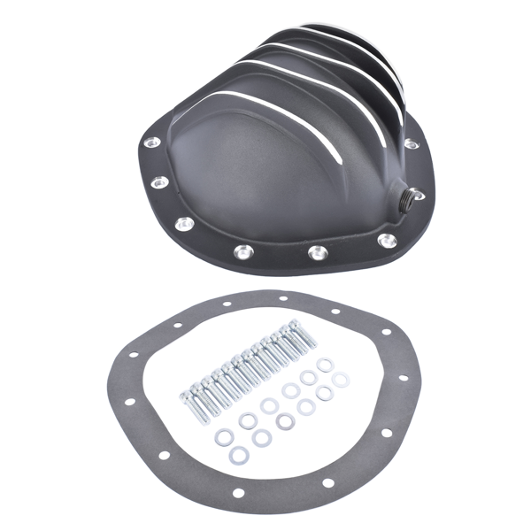 差速器盖 Rear Differential Rear End Cover Fits for Chevy GMC 8.75" RG 12 Bolt Black Cast Aluminum-4