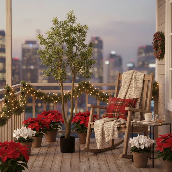 5.2英尺高仿真树人造植物郁郁葱葱的常绿植物枝叶鲜绿树干自然装饰性盆栽适合室内/办公室/客厅/玄关装饰FBA发货-5