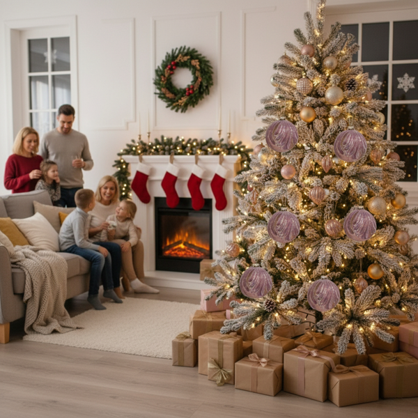 6PCS套3.9英寸圣诞球装饰品节日树派对装饰玻璃悬挂装饰品鲜艳的颜色散装易于悬挂FBA发货-1