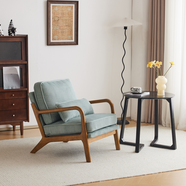 1pcs款 矮扶手椅 65*80*78cm 条绒 蓝绿色 室内休闲椅-16