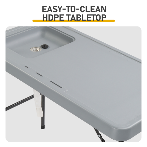 115*60*94.5cm 灰色 户外杀鱼桌 HDPE 长方形-9