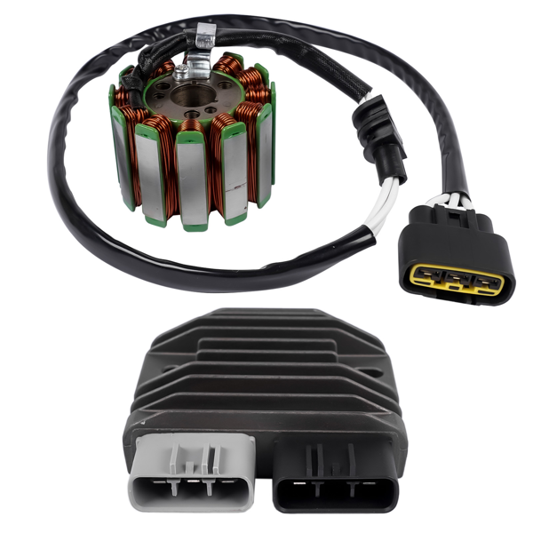 定子线圈和稳压整流器 Stator and Regulator Rectifier Fits for Yamaha YZF R1 2004-2008 YZ1 2006-2014 FZS1 FZ8 2D1-81410-10-00 1D7-81960-01-00-10
