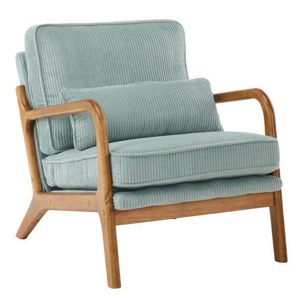 1pcs款 矮扶手椅 65*80*78cm 条绒 蓝绿色 室内休闲椅-21