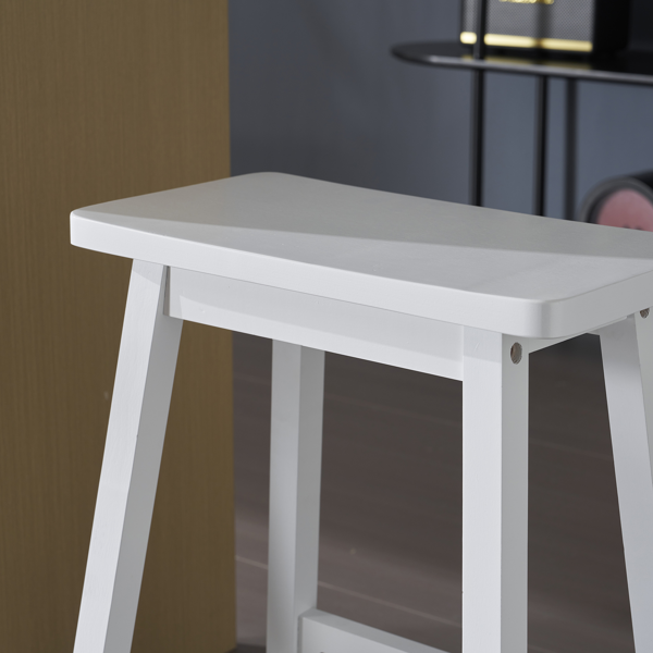 【同款编码：38873429】2pcs 松木 吧椅凳 枕型 座板凹进 白色-12