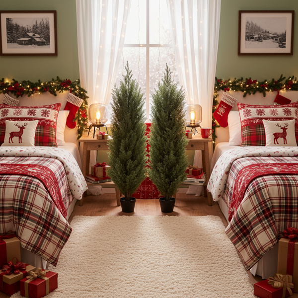 2件套4英尺仿真植物仿真松柏自然的塑料仿真植物圣诞装饰室内室外家居装饰FBA发货-5