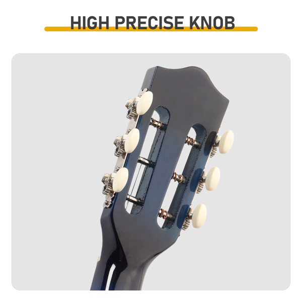 38寸 圆桶 椴木 原声 民谣吉他 罩光蓝-8