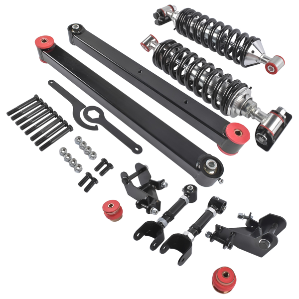 改装减震器 180-230lb Rear Adjustable 4 Bar & Coilover Conversion Kit Fit for GM 1967-1972 A Body 442/Cutlass lemans/GTO/Tempest Chevelle/Malibu/El Camino GS/Skylark-4