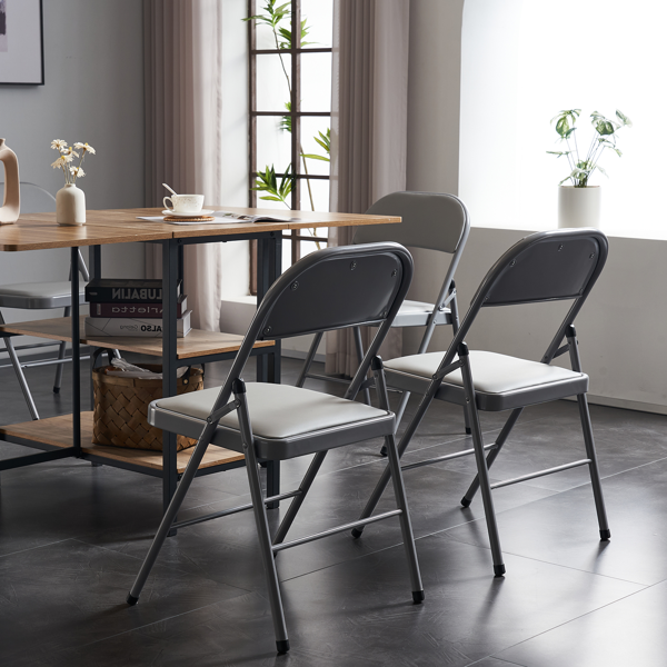 【同款编码：31709558】6pcs PVC 钢管 灰色 软包折叠椅 40*45*78cm-36