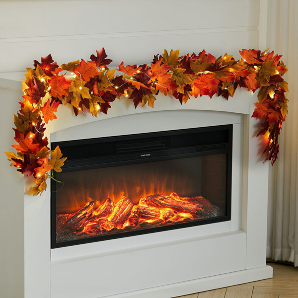 圣诞节 2pcs 9FT枫叶藤条 带挂钩-4