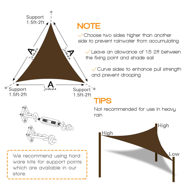 12'X12'X17' 摩卡色HDPE遮阳帆-2
